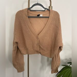 Tan cropped cardigan